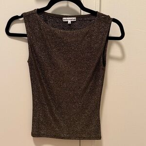 Reformation Metallic Black/Brown Dusk Tank Top